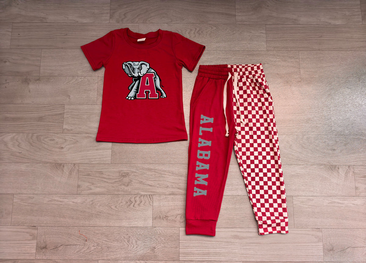(Sample) No moq milk silk BSPO0697 Baby Boys Red Shirt Top Pockets Joggers Team Clothes Sets