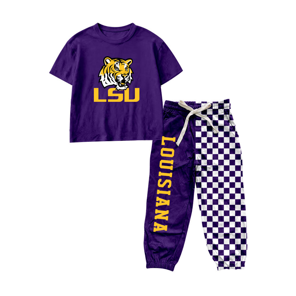 (Preorder new) No moq Baby Boys Short Sleeve Top Plaid Trousers Set