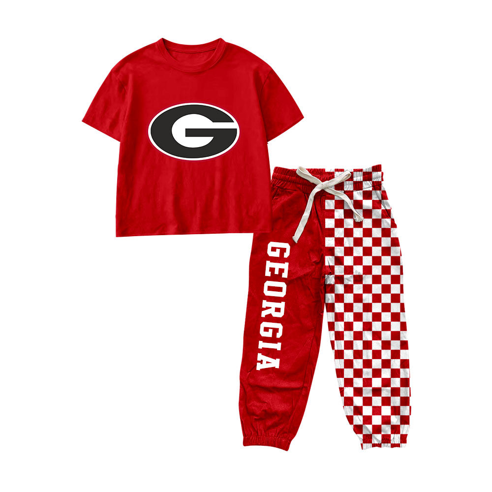 (Preorder new) No moq Baby Boys Short Sleeve Top Plaid Trousers Set