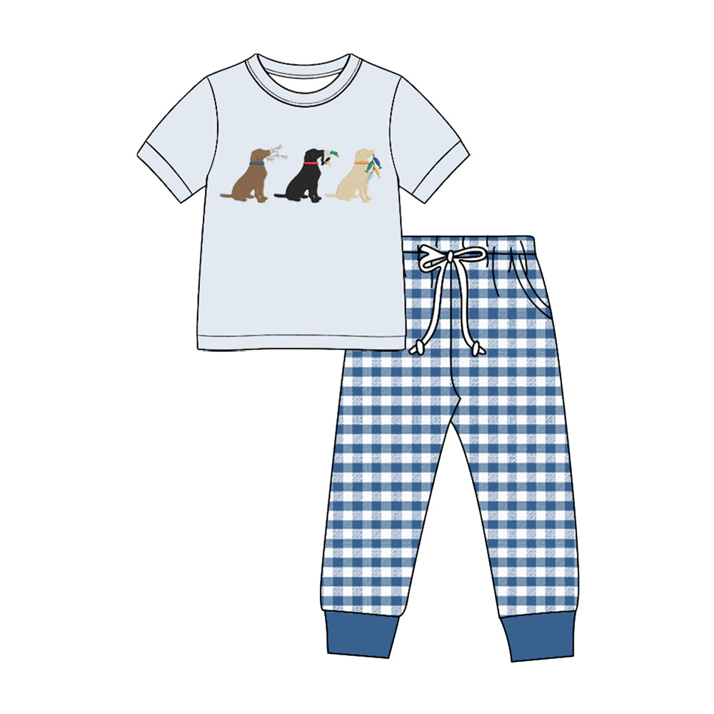 (Preorder new) No moq Baby Boys Hunting Print Short Sleeve T‑shirt and Pants Set