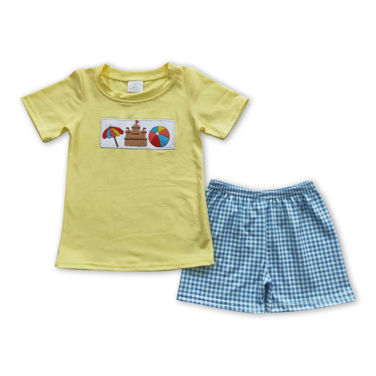 RTS NO MOQ Sibling milk silk Baby Girls Boys Casual Summer Beach Top Shorts Set