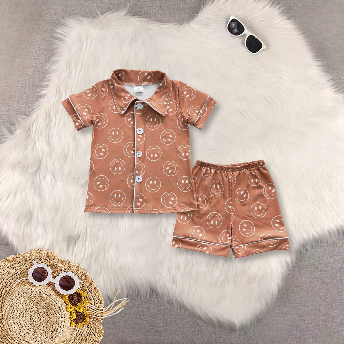 RTS NO MOQ Baby boy clothes Short Sleeve shorts pajamas Suit