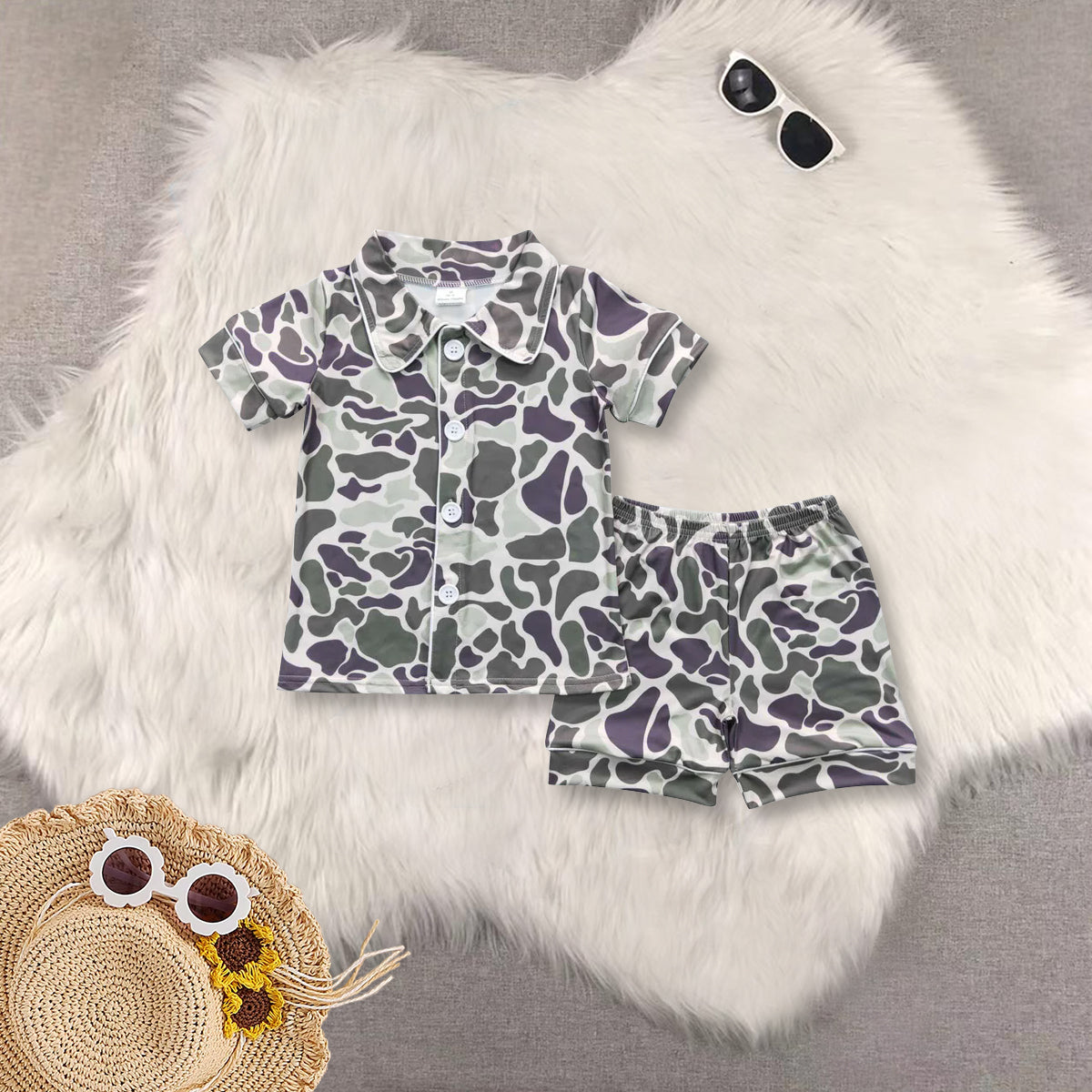 RTS NO MOQ Baby boy clothes Short Sleeve shorts pajamas Suit