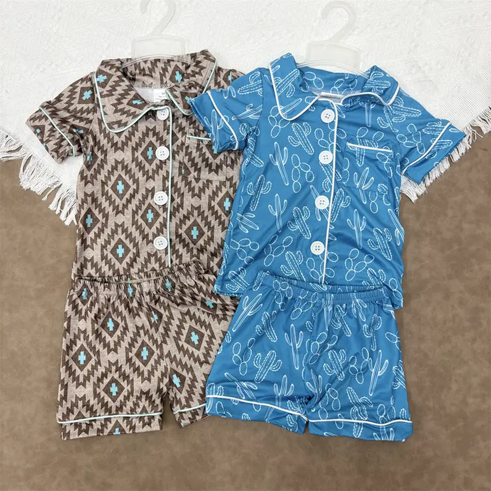 RTS NO MOQ Sibling baby Girls Boys shorts sleeve Clothes pajamas Sets