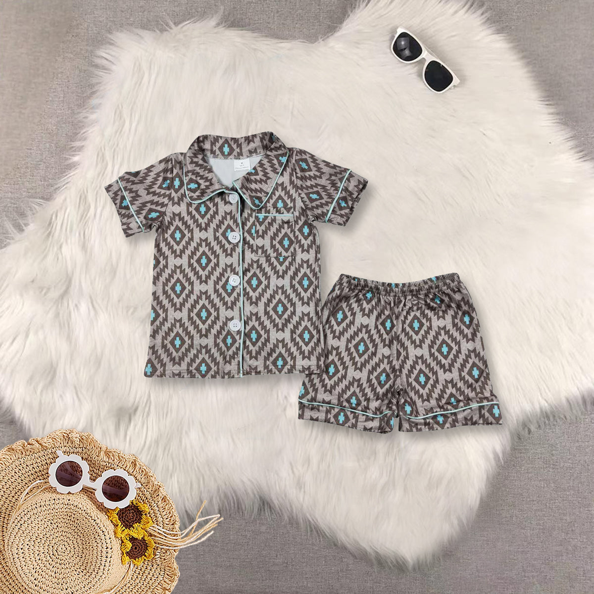 RTS NO MOQ Baby boy clothes Short Sleeve shorts pajamas Suit