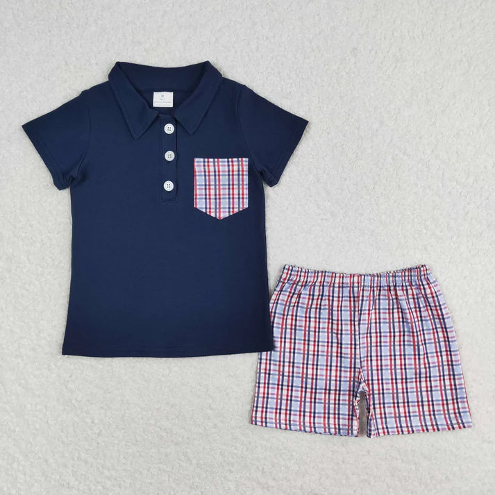 RTS NO MOQ Sibling baby boys Clothes short sleeve shorts Sets