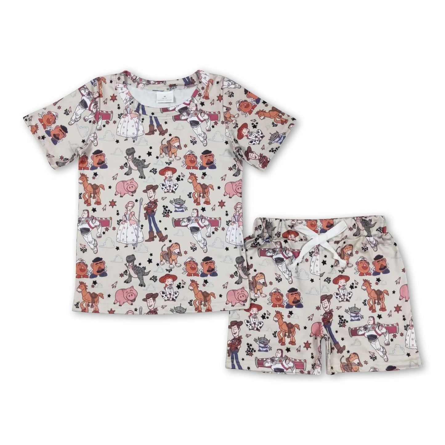 RTS NO MOQ Sibling milk silk Cute Clothes Baby Boys Short Sleeve Tee and Shorts Casual Set