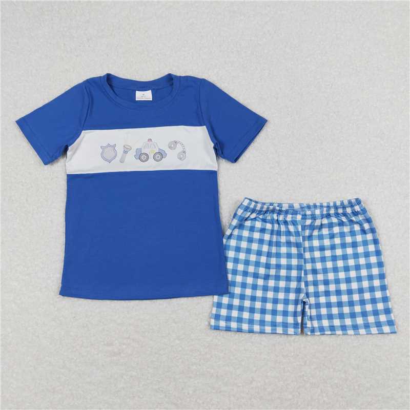 RTS Boys and girls police Short Sleeve Shorts sets dress romper