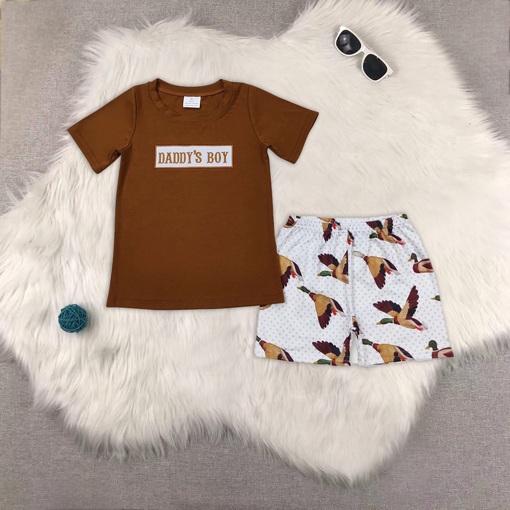RTS NO MOQ Embroidery short-sleeved shorts suit & short-sleeved sets