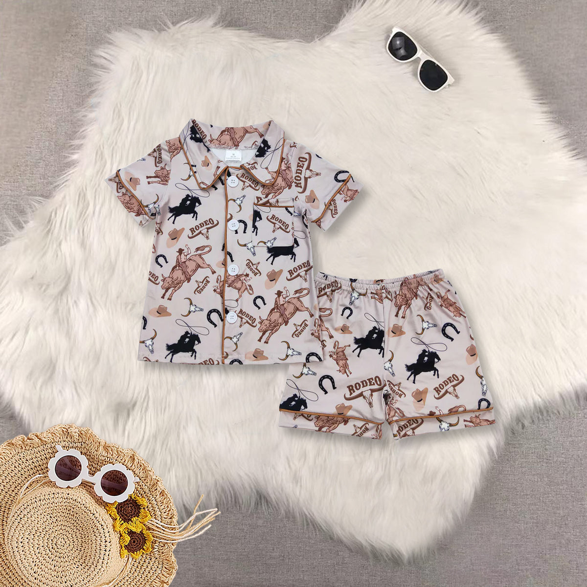 RTS NO MOQ Baby boy clothes Short Sleeve shorts pajamas Suit