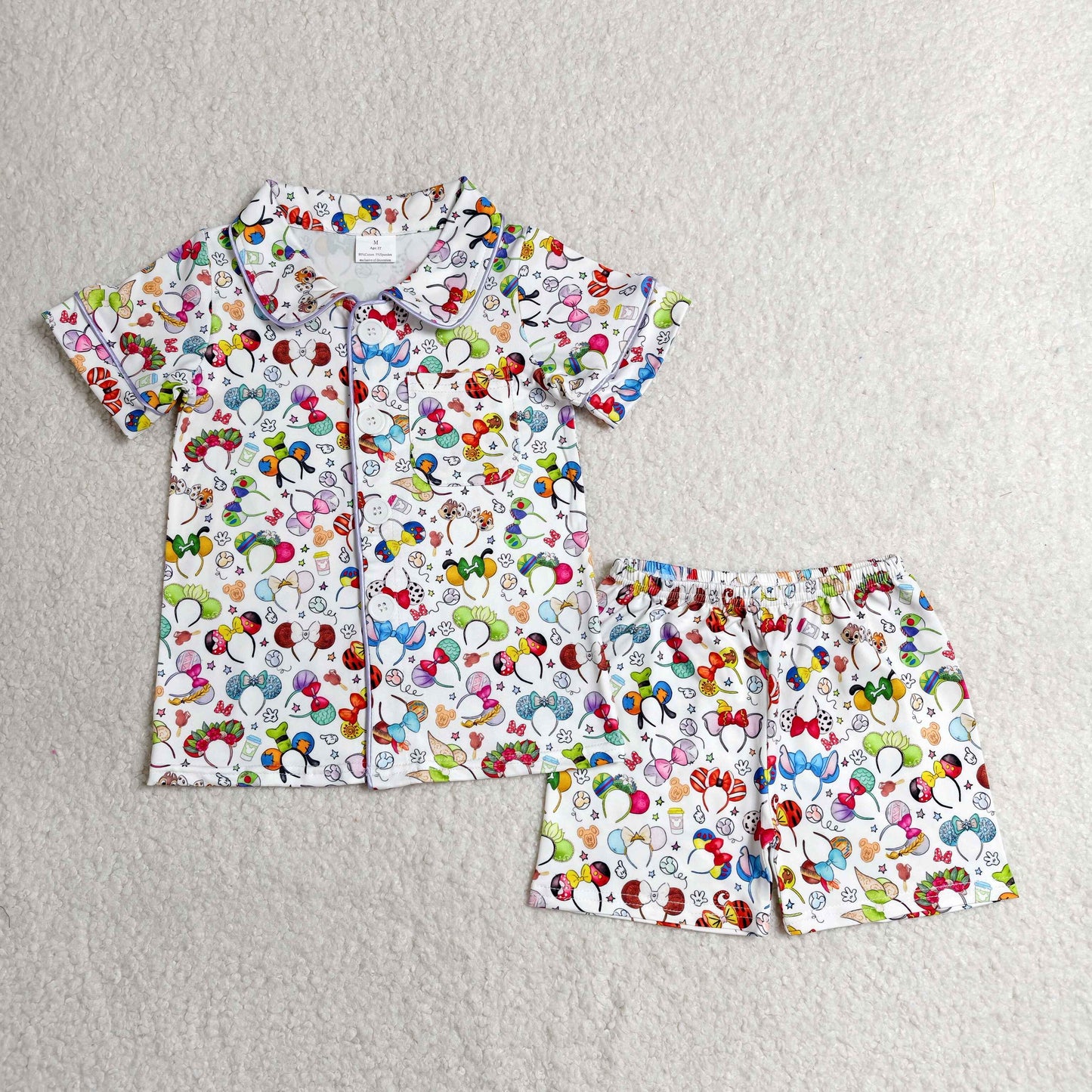 RTS NO MOQ milk silk BSSO0816 Cute Clothes Baby Girls Pocket Button Top Shorts Loungewear Sets