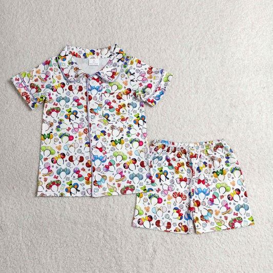 RTS NO MOQ milk silk BSSO0816 Cute Clothes Baby Girls Pocket Button Top Shorts Loungewear Sets