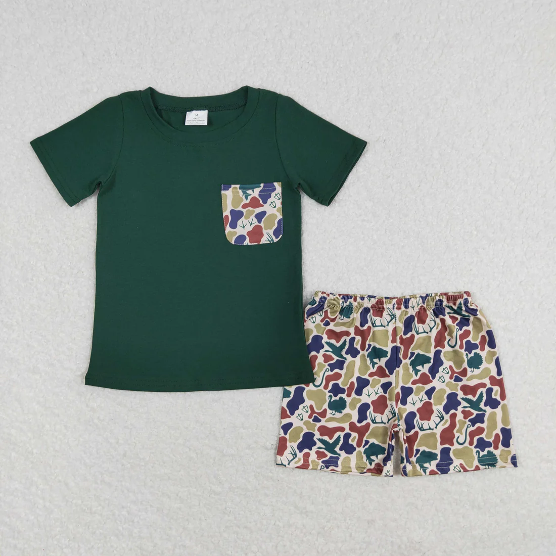 RTS NO MOQ baby boy Clothes camouflage short sleeve shorts Sets