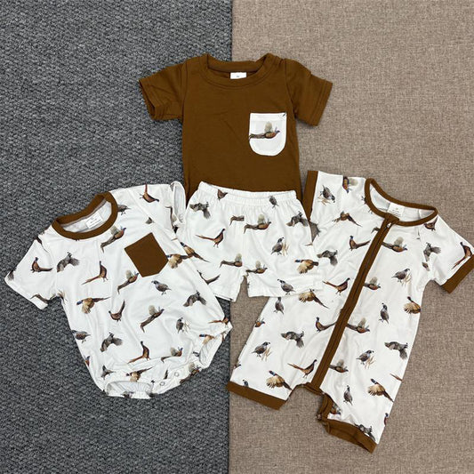 Sibling Baby Boys Shirt Shorts Summer duck Rompers Outfits Clothes Sets