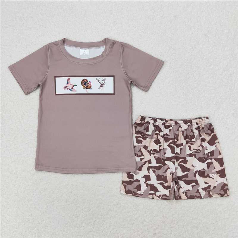 RTS NO MOQ baby Girls Clothes thanksgiving day turkey short sleeve shorts Sets and dress