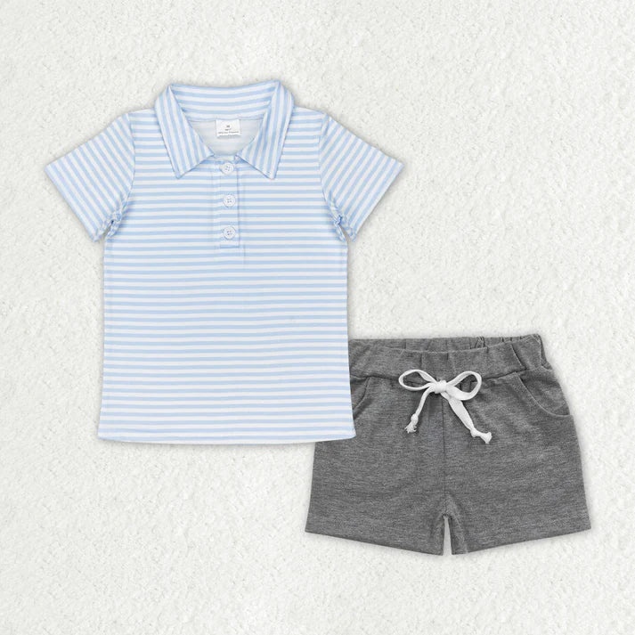 RTS NO MOQ Sibling baby boys Clothes short sleeve shorts Sets