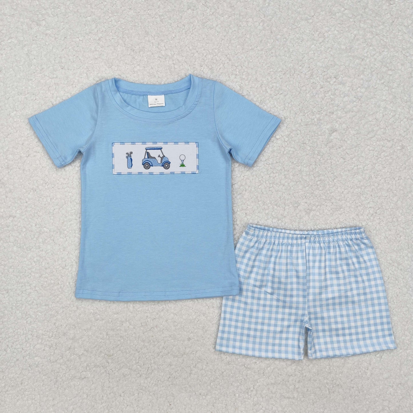 RTS Boys and girls embroidery Short Sleeve Shorts sets