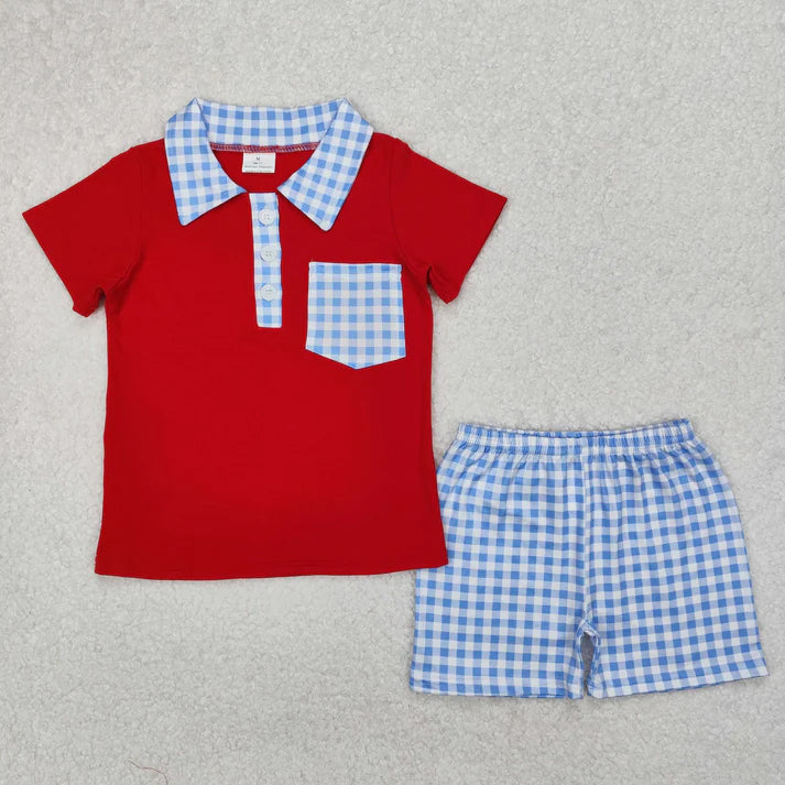 RTS NO MOQ Sibling baby boys Clothes short sleeve shorts Sets