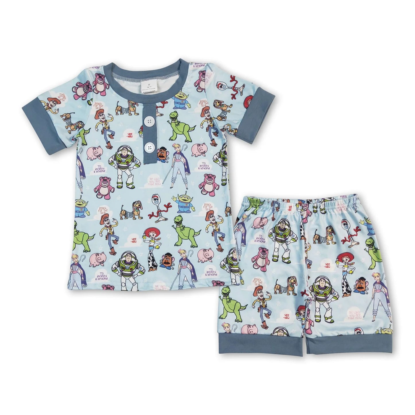 RTS NO MOQ Sibling milk silk Cute Clothes Baby Boys Short Sleeve Tee and Shorts Casual Set