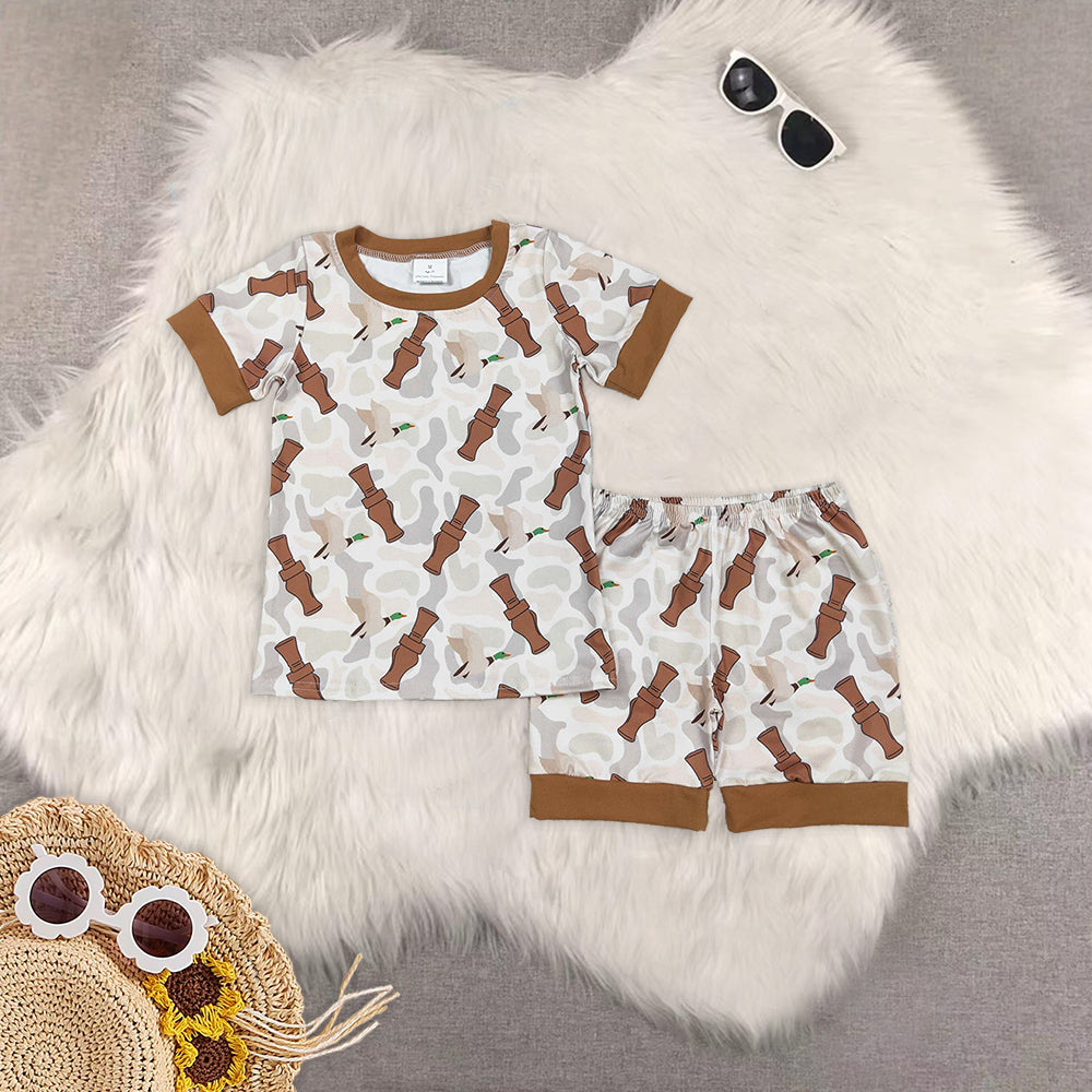 RTS NO MOQ Sibling baby girl clothes camouflage Rompers Clothes Sets