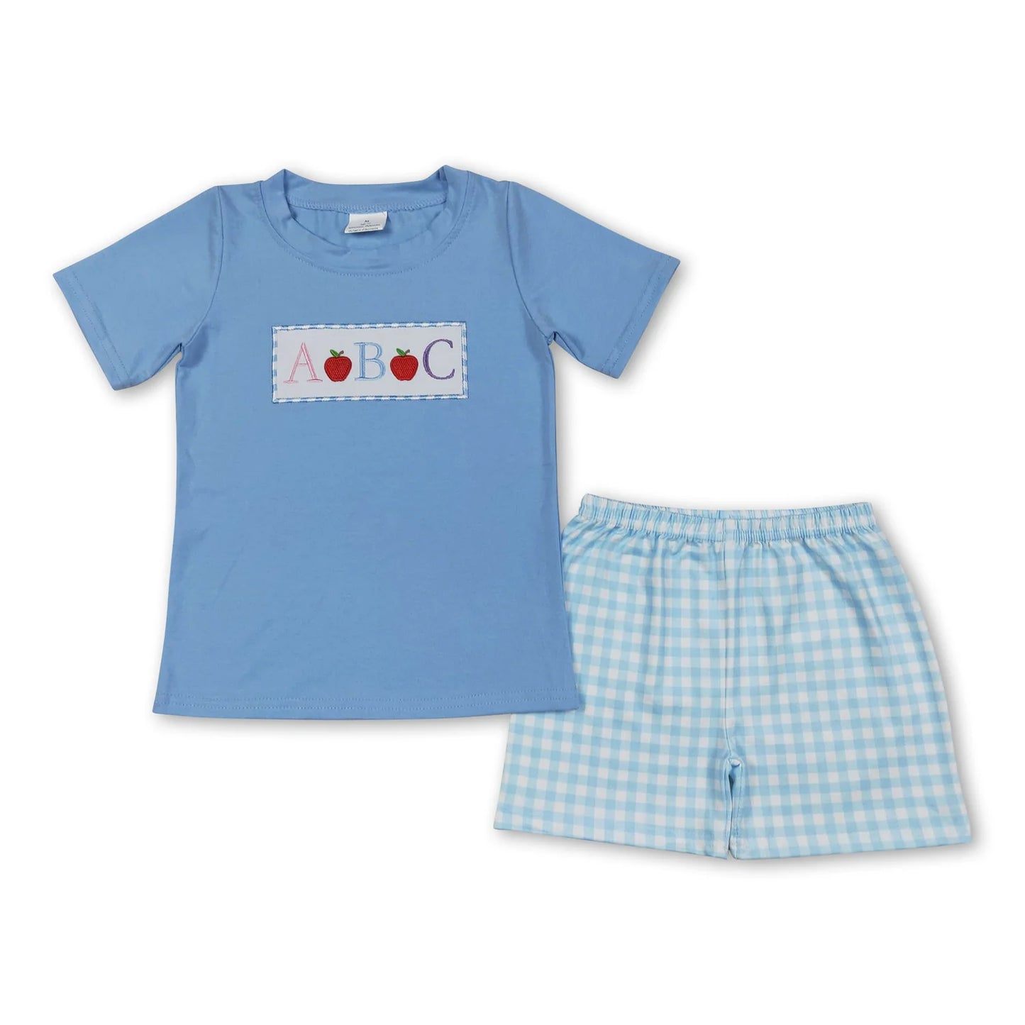 RTS NO MOQ Sibling milk silk Baby Girls Boys ABC Letter Print Back To School Shirt Shorts Clothes Sets Dress