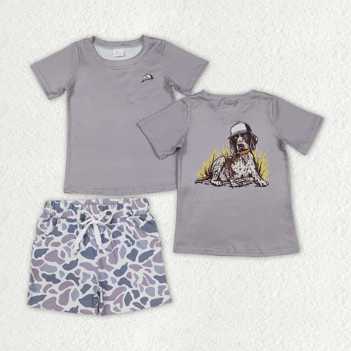 RTS NO MOQ Sibling baby boys Clothes camouflage short sleeve shorts Sets