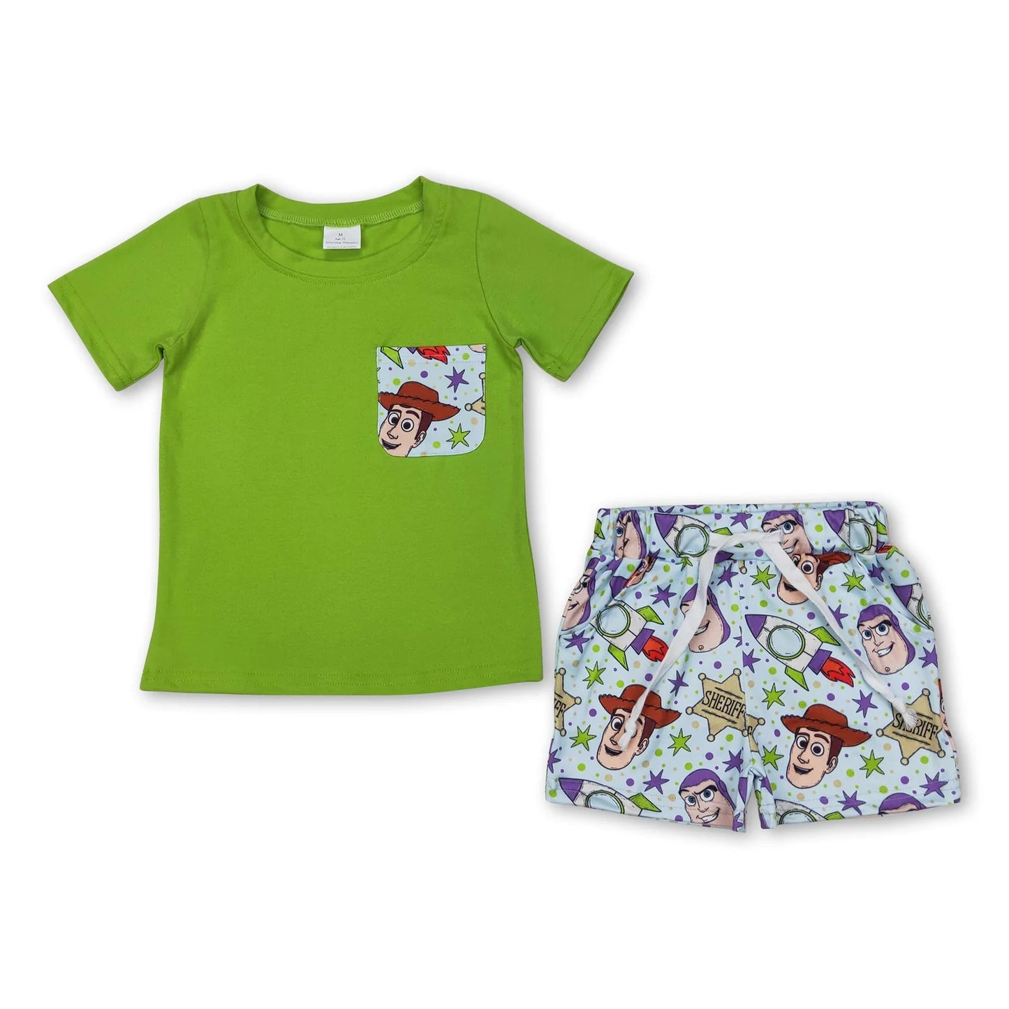 RTS NO MOQ Sibling milk silk Cute Clothes Baby Boys Short Sleeve Tee and Shorts Casual Set