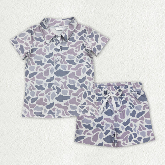RTS NO MOQ ETA 5/7days Arrived BSSO1384 camouflage short-sleeved shorts set