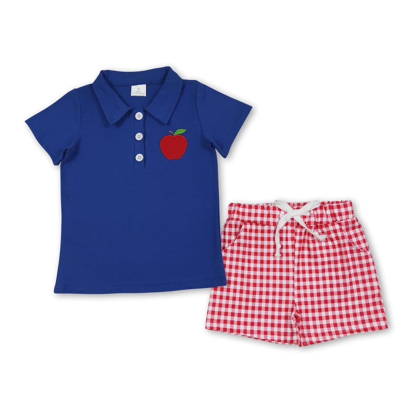RTS NO MOQ Sibling milk silk Baby Boys Short Sleeve Back To School Print Top And Shorts Clothes Sets