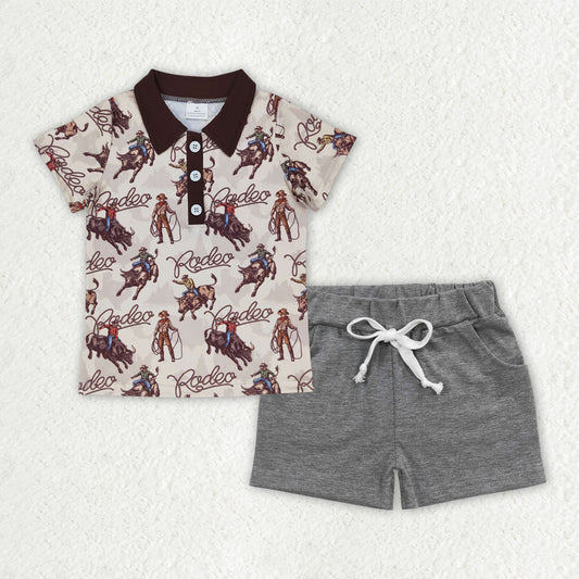 RTS NO MOQ ETA 5/7days Arrived BSSO1466 riding horse short sleeve shorts set