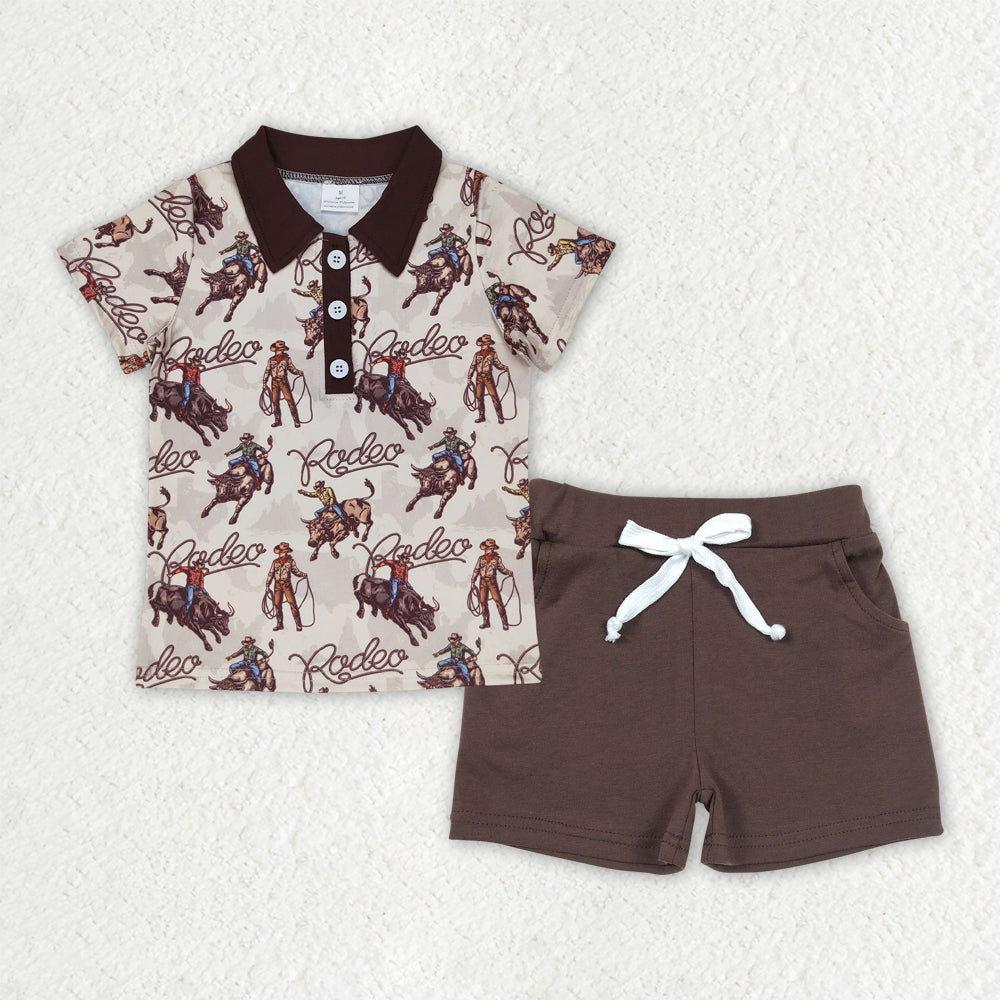 RTS NO MOQ ETA 5/7days Arrived BSSO1467 riding horse short sleeve shorts sets