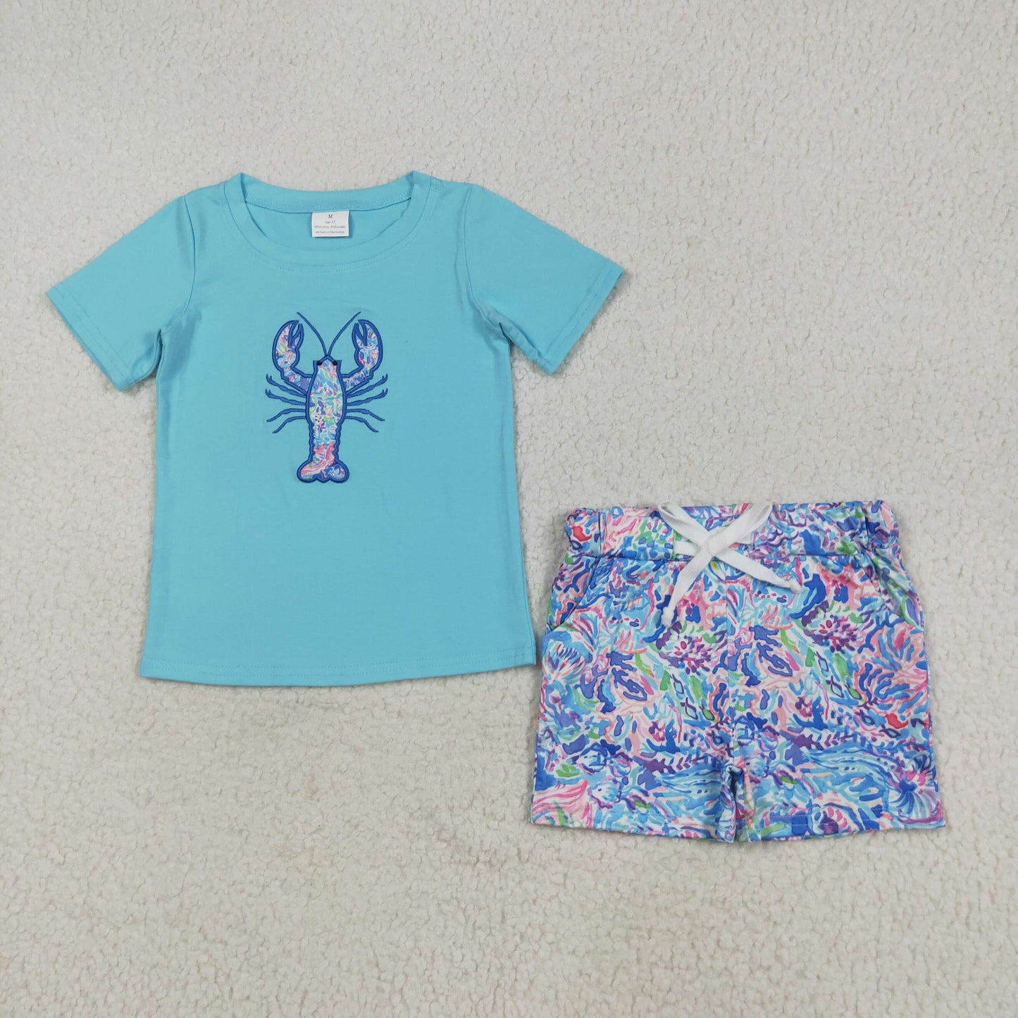 RTS NO MOQ Sibling Baby girls boy clothes embroidery short sleeve shorts suit & rompers and dress
