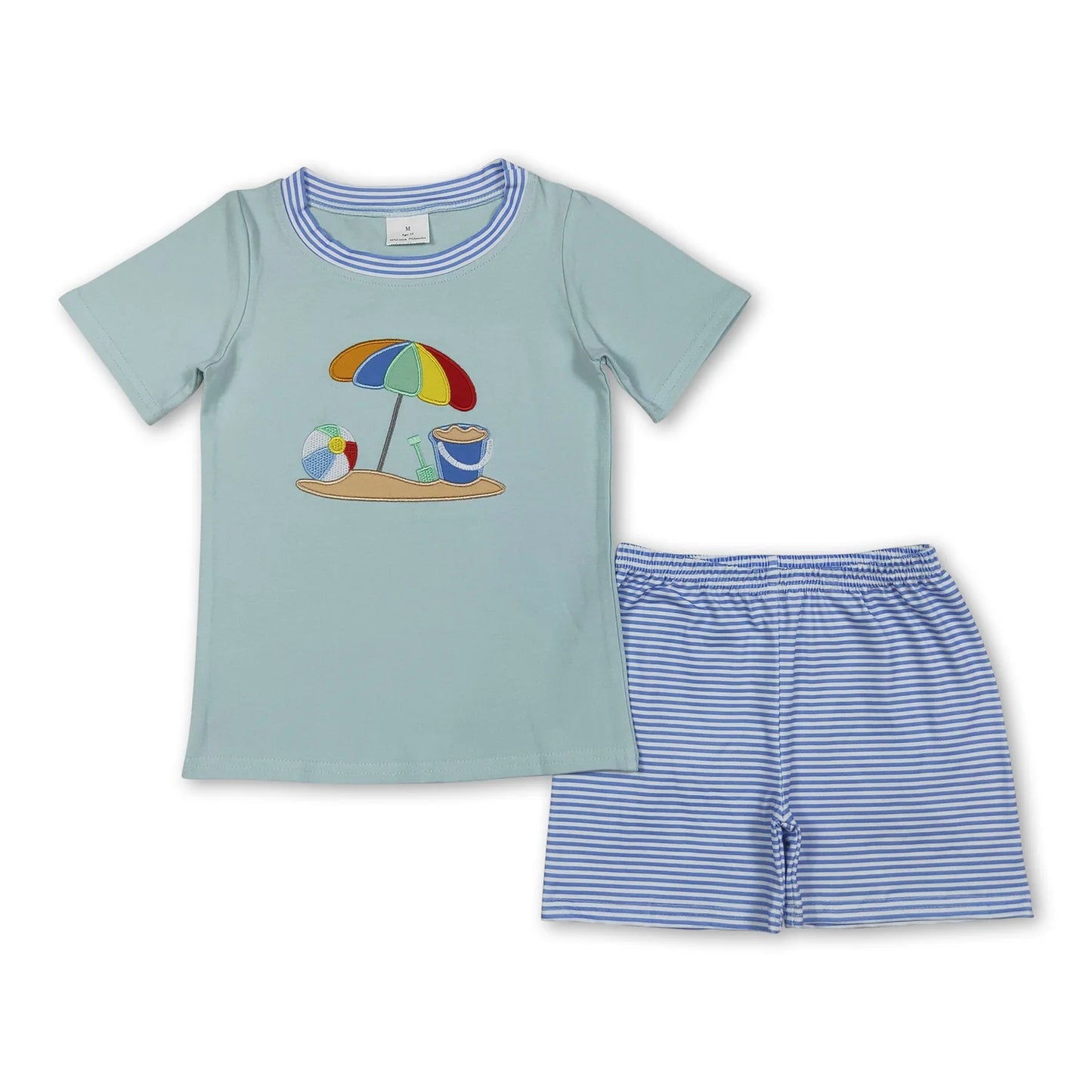 RTS NO MOQ Sibling milk silk Baby Girls Boys Casual Summer Beach Top Shorts Set
