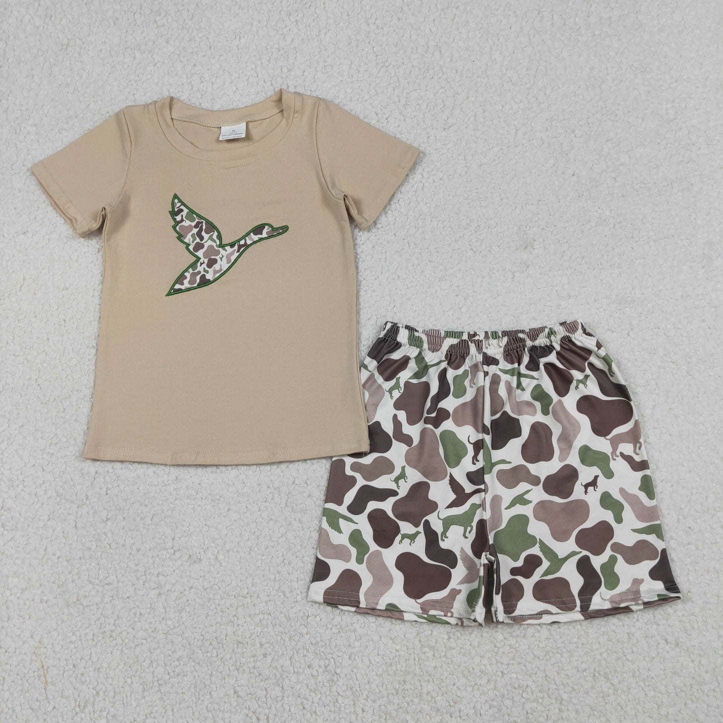 RTS NO MOQ sibling baby boys clothes embroidery duck short sleeve Clothes Sets and rompers