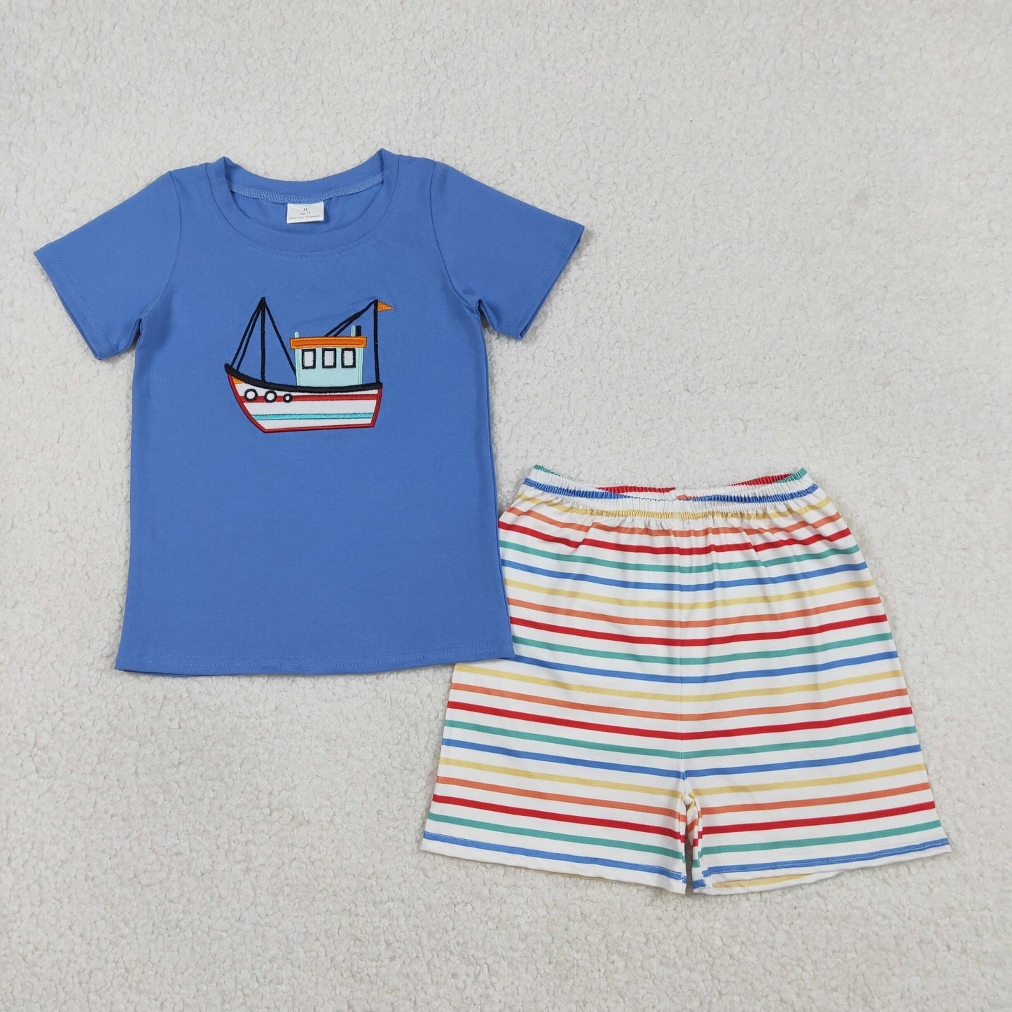 RTS NO MOQ sibling baby boy clothes embroidery short sleeve Clothes Sets and rompers