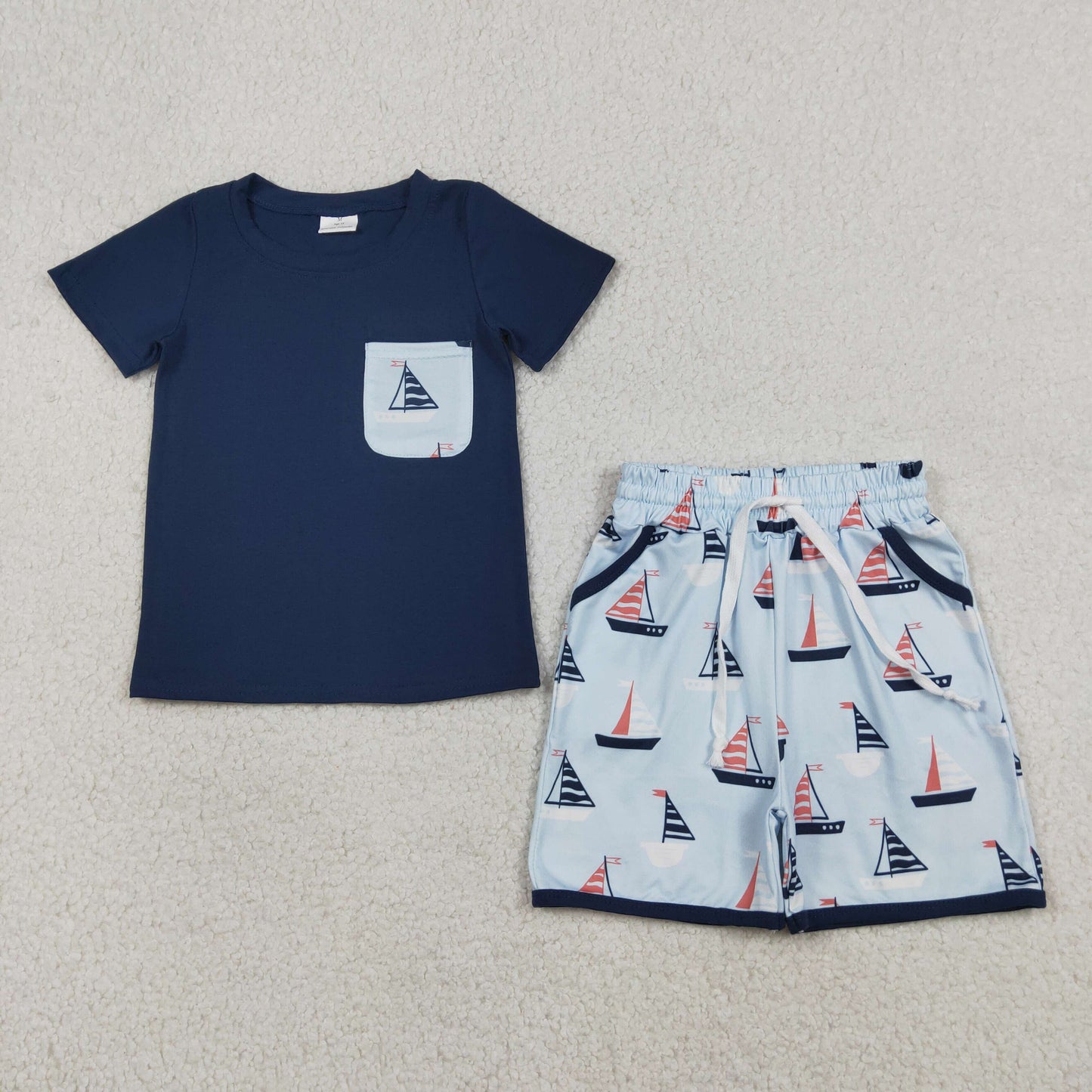 RTS NO MOQ Sibling Baby Boys Ducks Pocket T-Shirt And Shorts Set Hunting Clothing Outfit for Infants