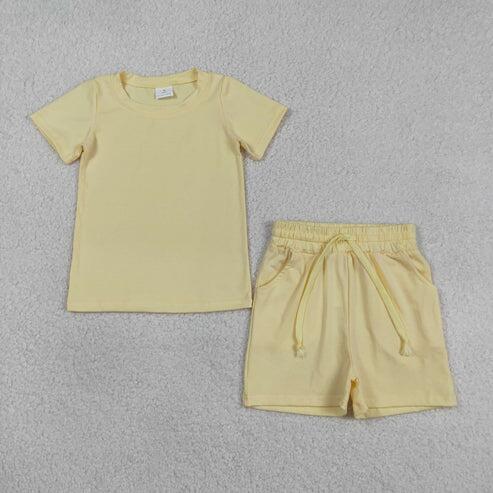 RTS NO MOQ Sibling Baby Boys Short Sleeve Shirt Top with Pockets And Shorts Clothing Set