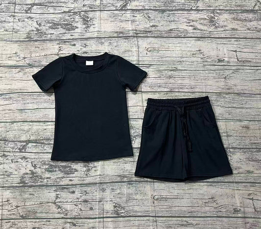 (Pre Order) No moq BSSO1889 Pre-order baby boy clothes black short sleeve shorts sets-26.1.25
