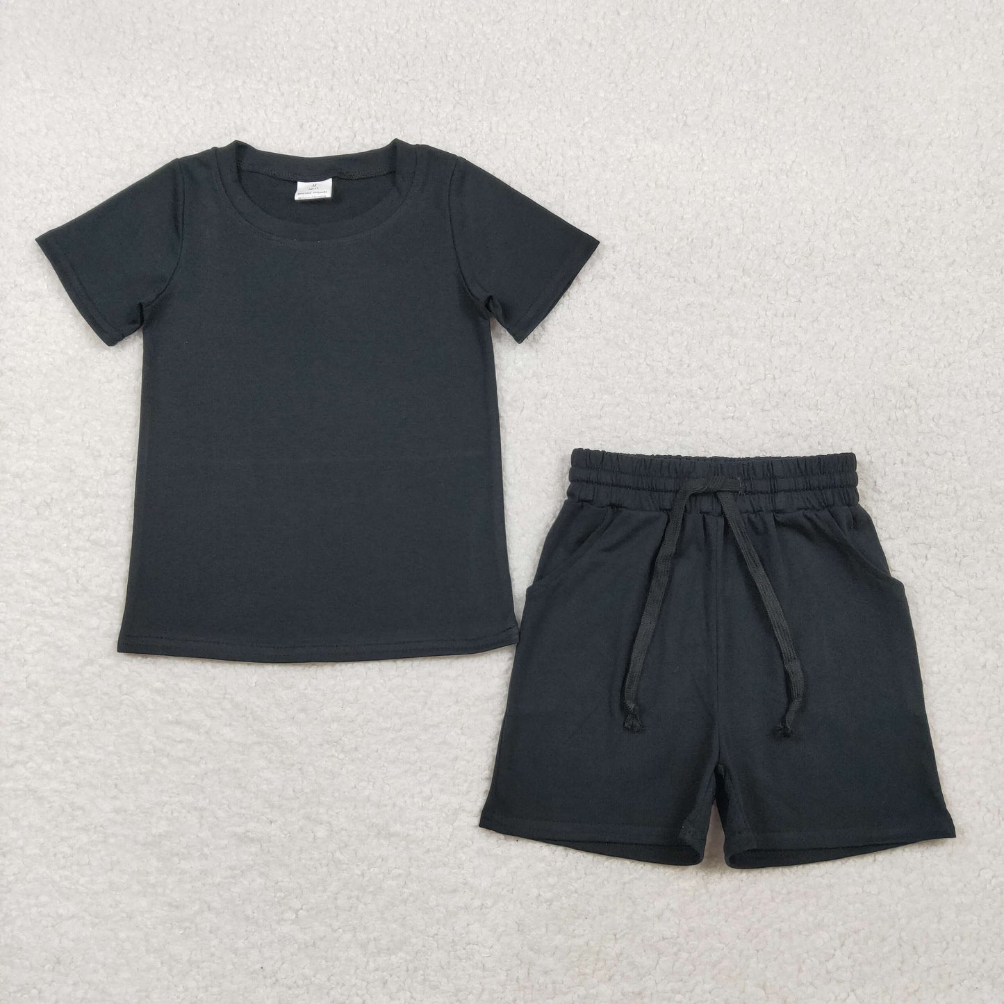 RTS NO MOQ Sibling Baby Boys Short Sleeve Shirt Top with Pockets And Shorts Clothing Set Outfit Baby Boy Clothes Set