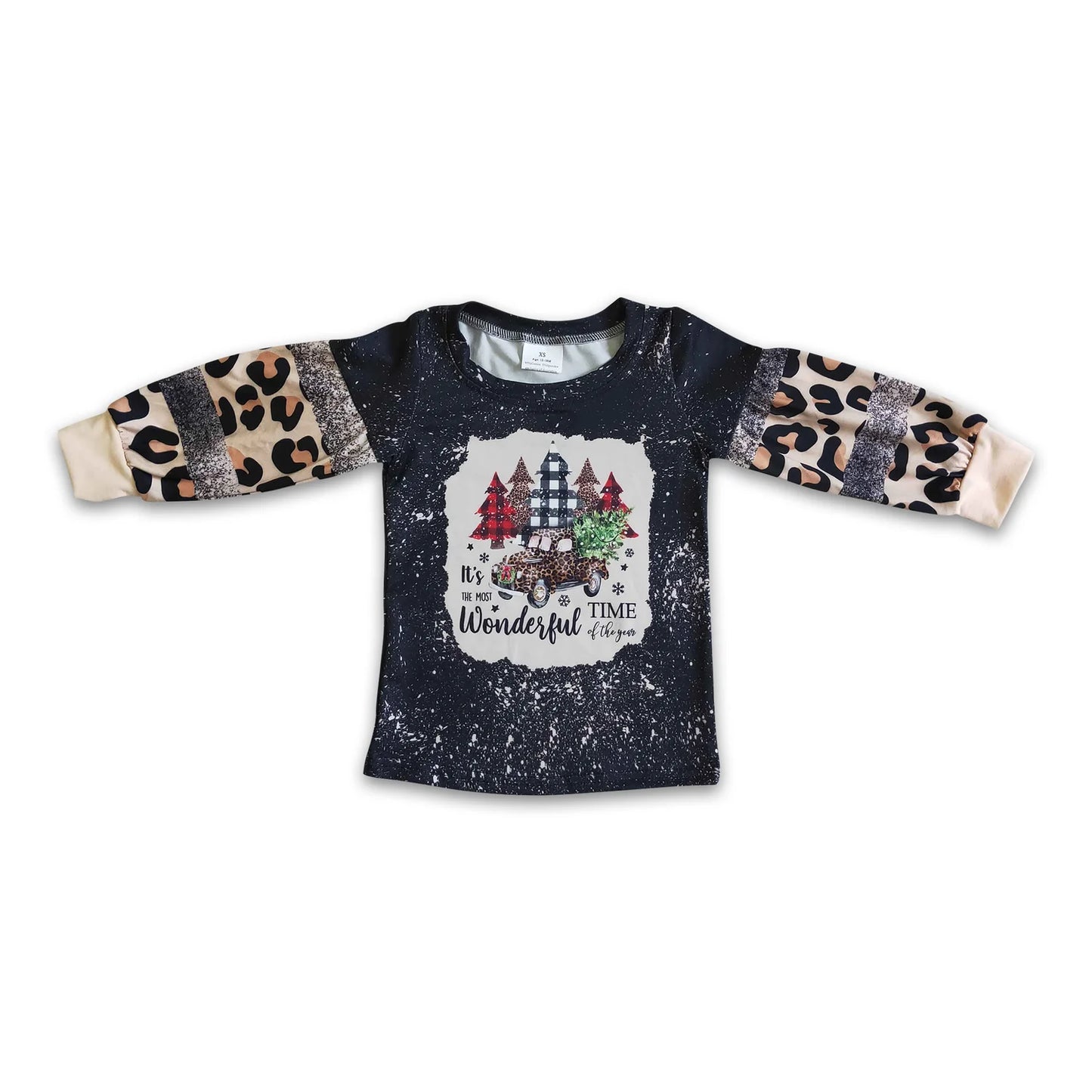 RTS NO MOQ Sibling milk silk Baby Boys Green Santa Tee Shirts Casual Tops