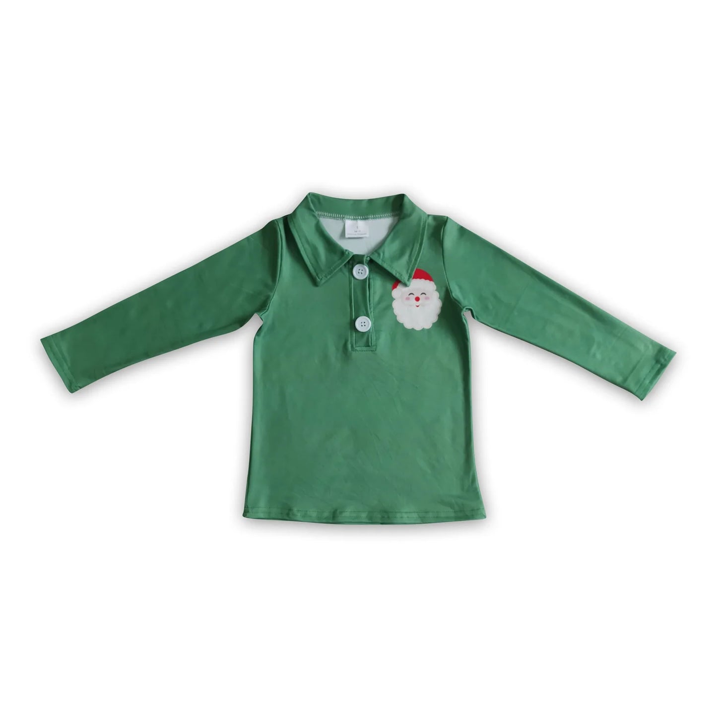 RTS NO MOQ Sibling milk silk Baby Boys Embroidery Santa Red Green Sprinkles Print Zipper Front Pullovers