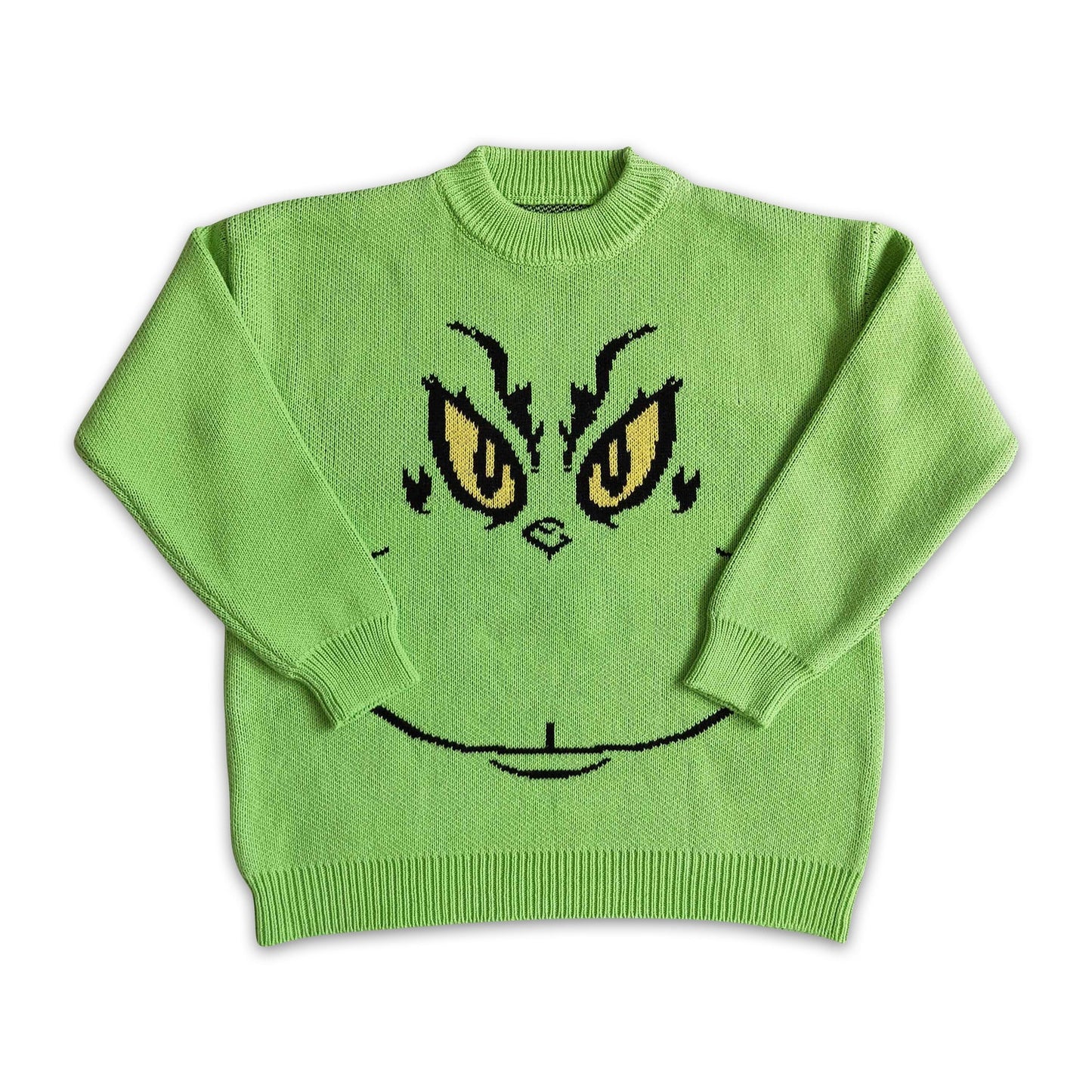 RTS NO MOQ Sibling Sweater Baby Toddler Christmas Print Crew Neck Knit Sweater Winter Holiday Pullover Top