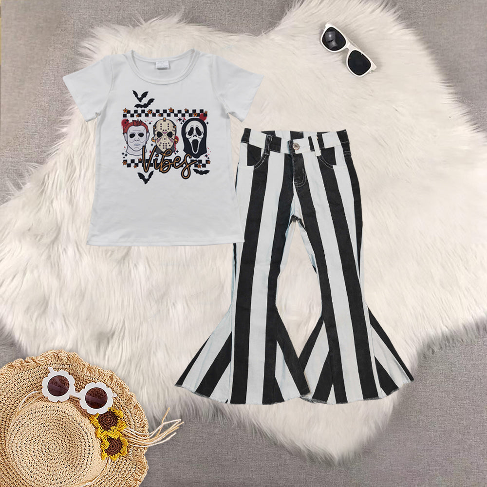 RTS NO MOQ Sibling baby boy girl clothes short sleeve jeans pants Sets