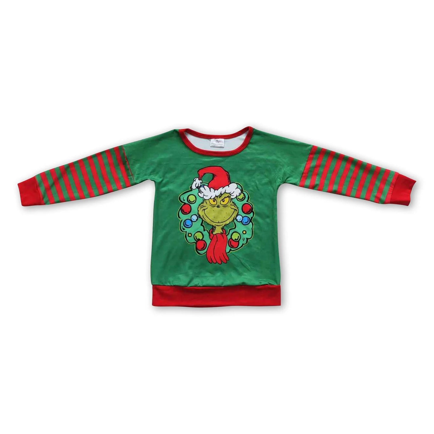 RTS NO MOQ Sibling milk silk Baby Boys Green Santa Tee Shirts Casual Tops