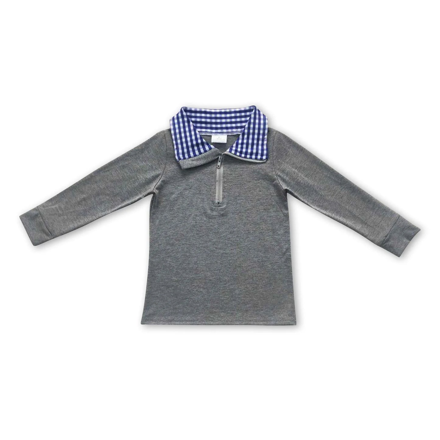 RTS NO MOQ Sibling milk silk Baby Kids Plaid Long Sleeve Pullover Tee Shirt Tops