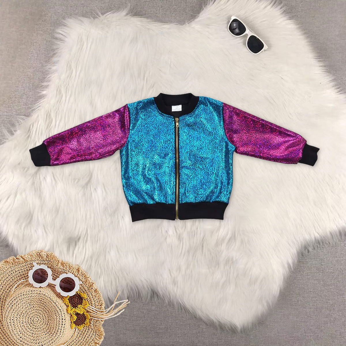 RTS NO MOQ Sibling Wear Sequin Cardigan Jackets sequin jacket match