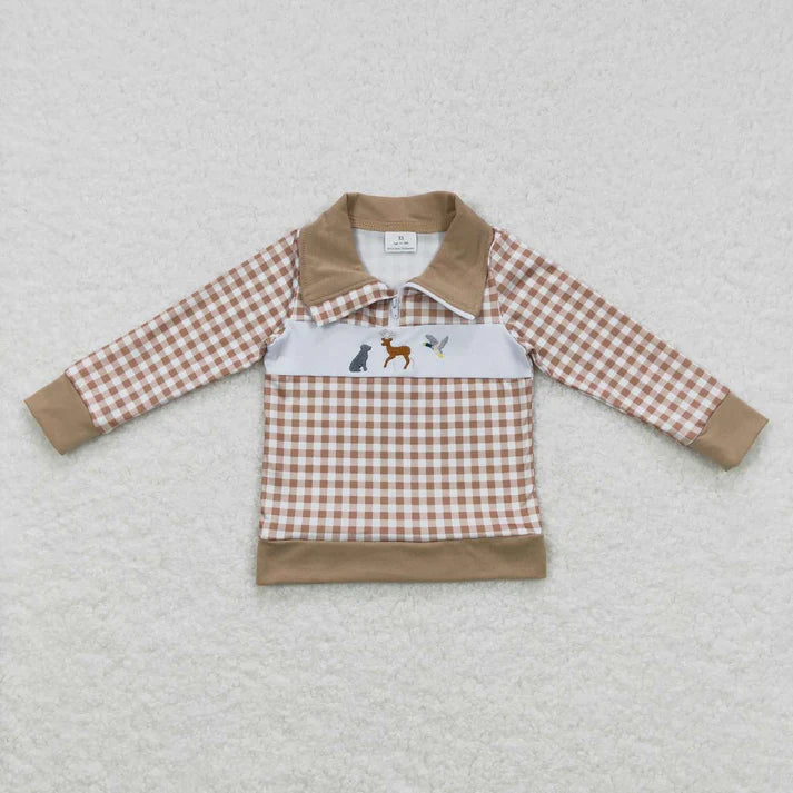 RTS Sibling baby boys girl clothes embroidery long Sleeve tops