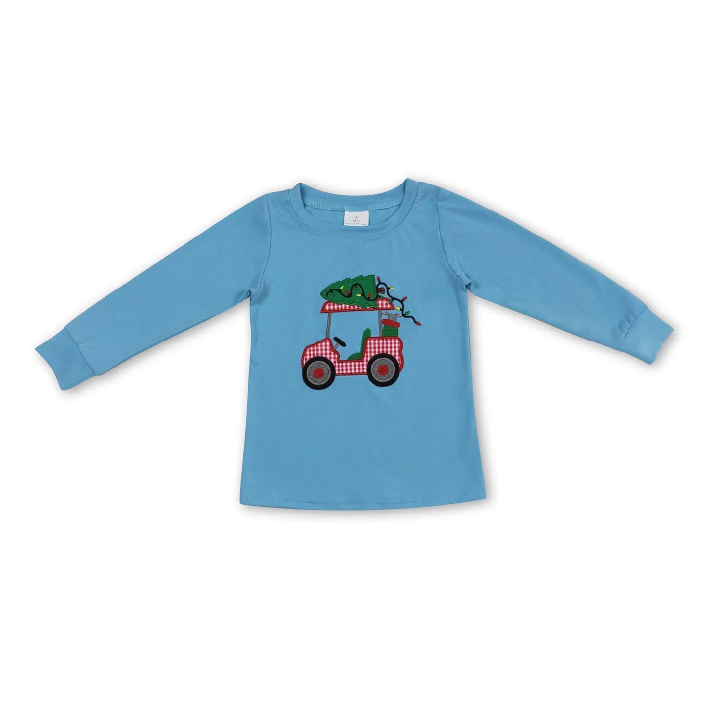RTS NO MOQ Sibling milk silk Baby Boys Green Santa Tee Shirts Casual Tops