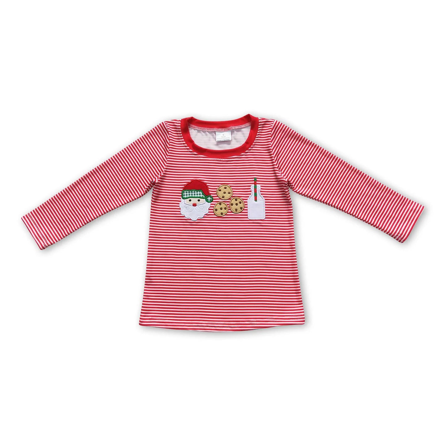 RTS NO MOQ Sibling milk silk Baby Boys Green Santa Tee Shirts Casual Tops