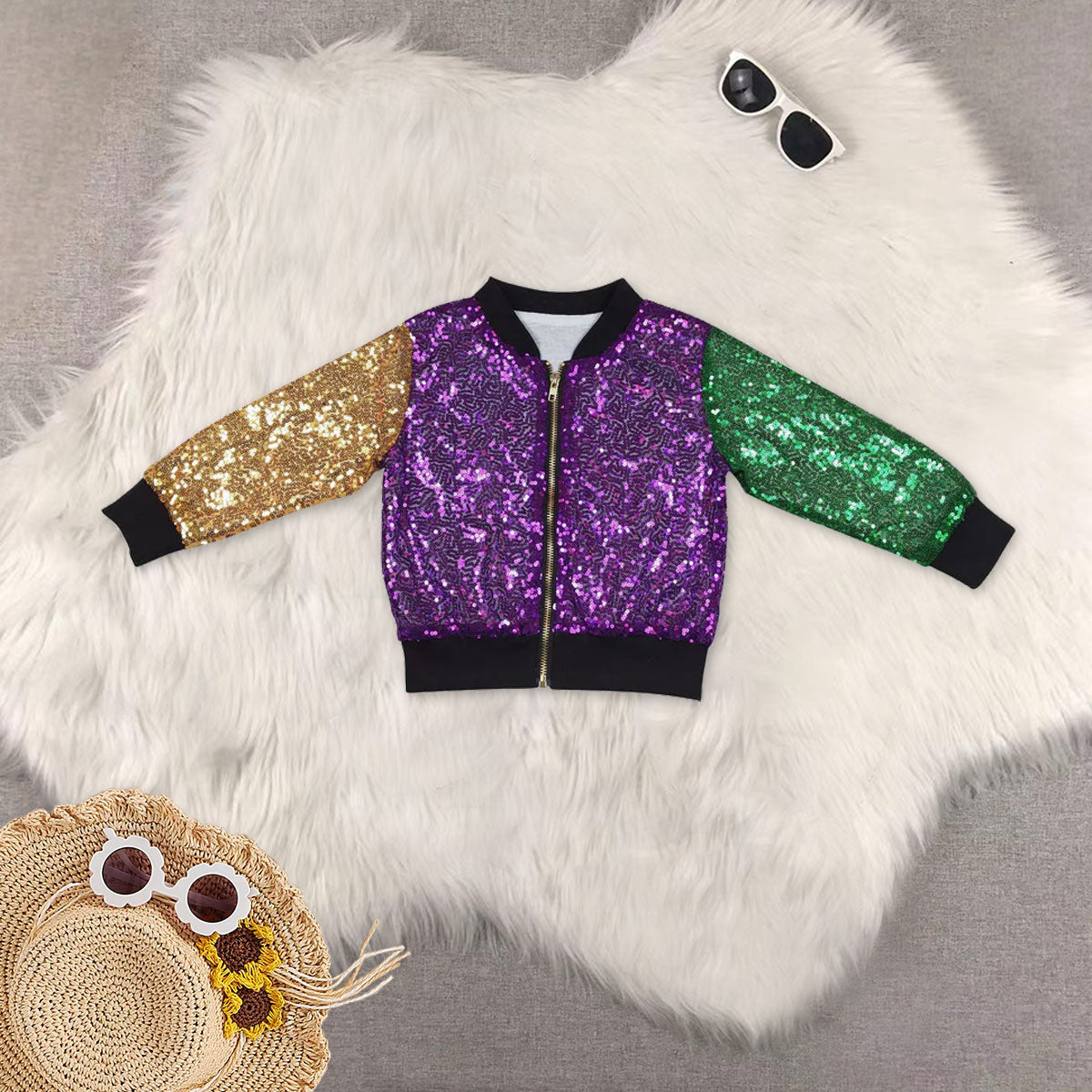 RTS NO MOQ Sibling Wear Sequin Cardigan Jackets sequin jacket match
